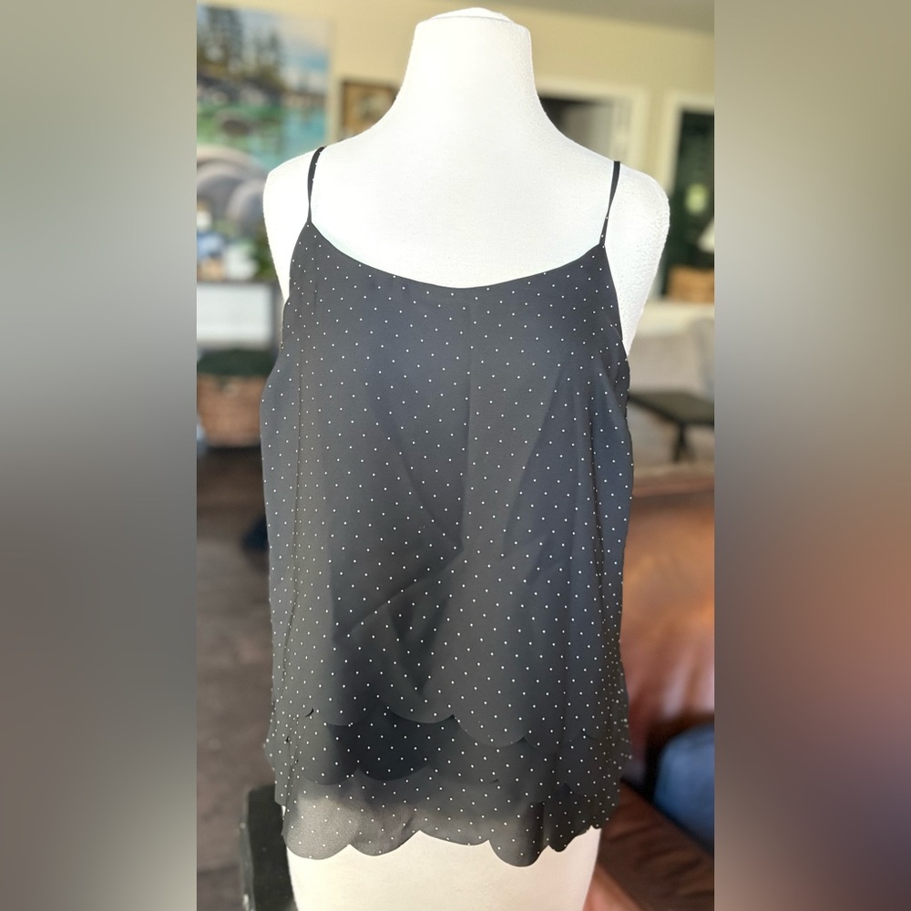 NWT Elle Black Polka Dot Cami Top
